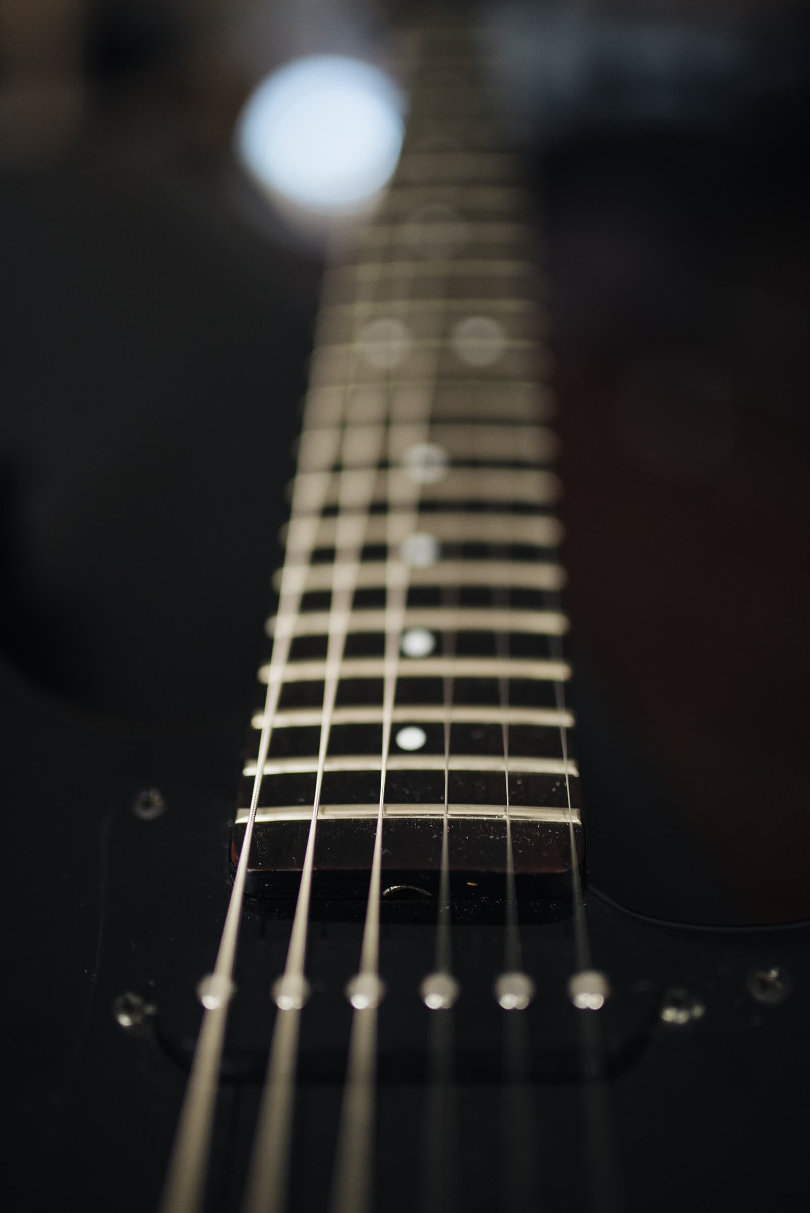 Guitar strings, close up